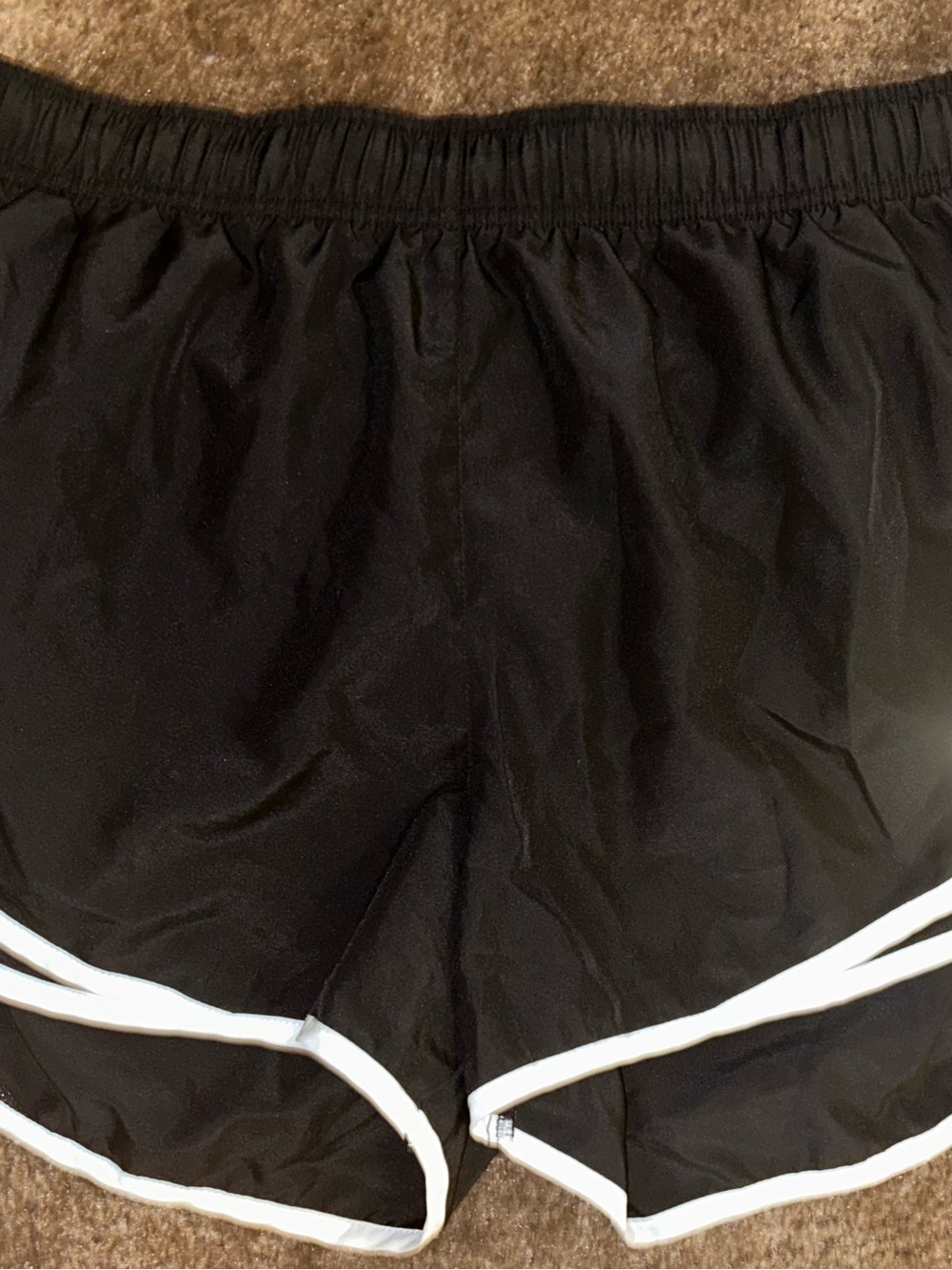 Nike Black Women's Athletic Shorts with White Piping